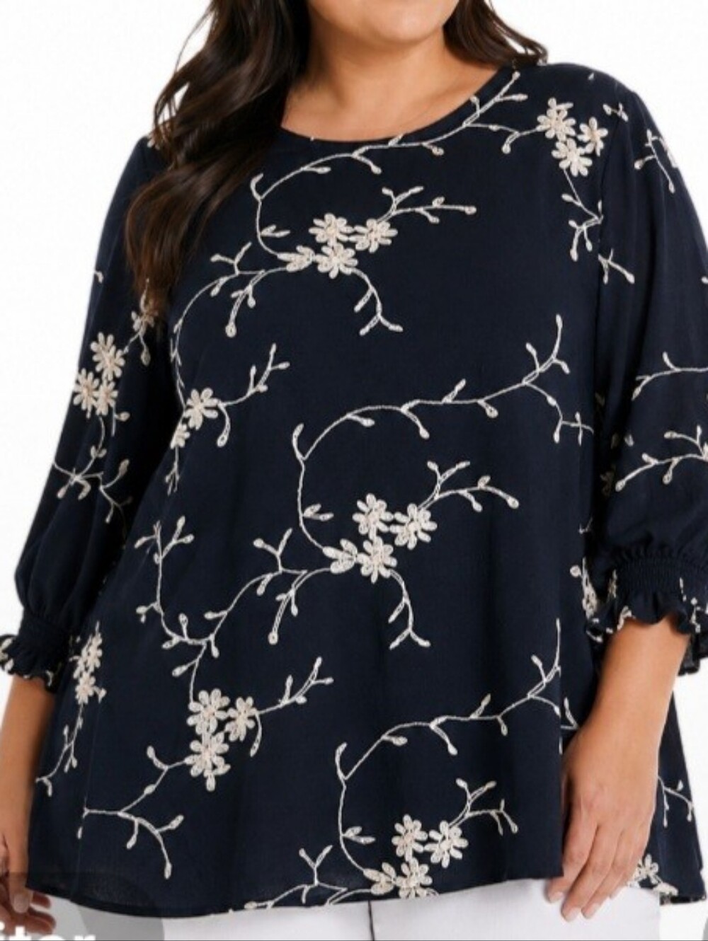 Anneliese Blouse Women 2X Embroidery, Boho